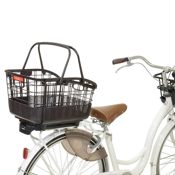 OGK 自転車 リヤバスケット 伸縮式 26L-31L 大容量 着脱式 ラタン風