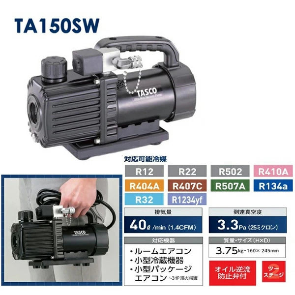 イチネンTASCO（タスコ）エアコン工具セット TA23AB | 真空ポンプ・ゲージマニホールド・トルクレンチ付き13点セット