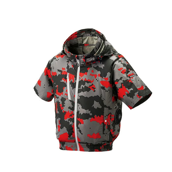 空調風神服 チタン フード付き 半袖 ブルゾン 8845 アタックベース ザ タフ サイドファン 立ち襟 作業服