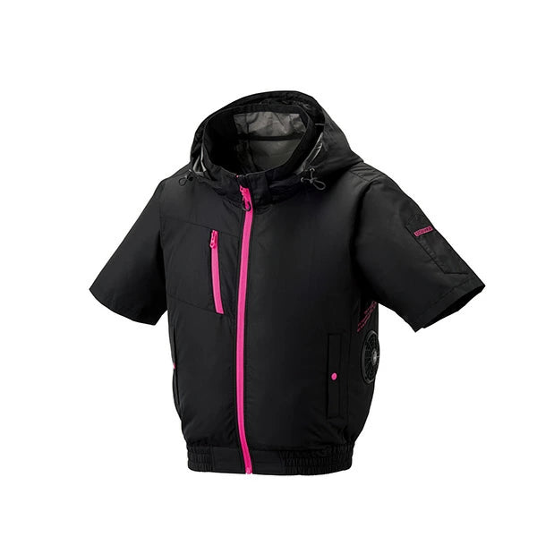 空調風神服 チタン フード付き 半袖 ブルゾン 8845 アタックベース ザ タフ サイドファン 立ち襟 作業服