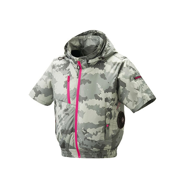 空調風神服 チタン フード付き 半袖 ブルゾン 8845 アタックベース ザ タフ サイドファン 立ち襟 作業服