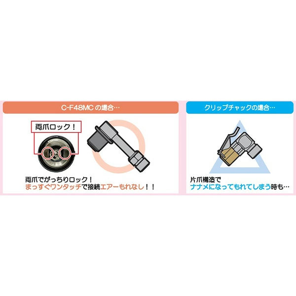 旭産業 二輪用ソケットチャック C-F48MC | ローハイト 両爪固定 バイク用エアゲージ