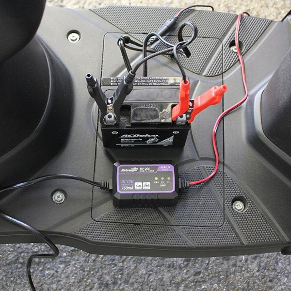 Meltec（メルテック）全自動パルス充電器 MP-200 | DC12V 0.75A バイク用 | IP63防塵防水