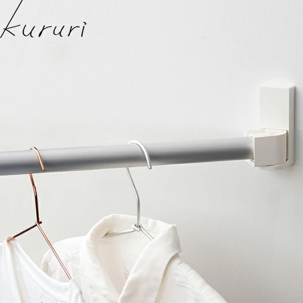 森田アルミ工業 首振りピン式物干し kururi クルリ KUR11-WS 室内物干し 石膏ボード対応 伸縮式 104-259cm 耐荷重10kg 賃貸OK 花粉対策