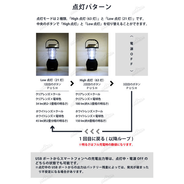 DABADA ダバダ 5WAY充電式LEDランタン 防災ライト ソーラー充電 手回し充電 USB充電対応 防災グッズ