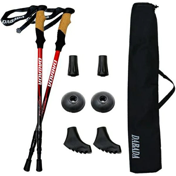 トレッキングポール SG 2本セット DABADA ダバダ a-pole 登山 ウォーキング SGマーク取得 アルミ製 収納袋付き 軽量 220g 56.5cm〜120cm 伸縮式 登山用品
