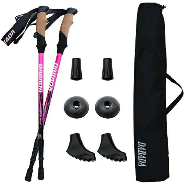 トレッキングポール SG 2本セット DABADA ダバダ a-pole 登山 ウォーキング SGマーク取得 アルミ製 収納袋付き 軽量 220g 56.5cm〜120cm 伸縮式 登山用品
