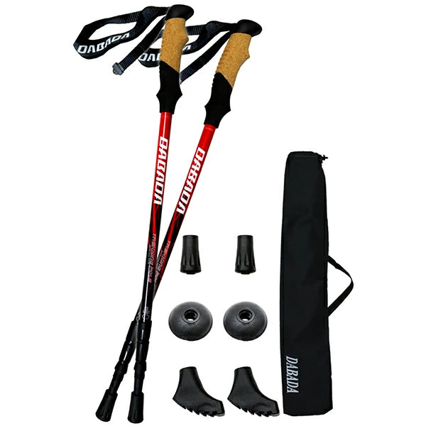DABADA ダバダ トレッキングポール カーボン製 2本セット 軽量175g アンチショック機能付き 登山 ハイキング ウォーキング