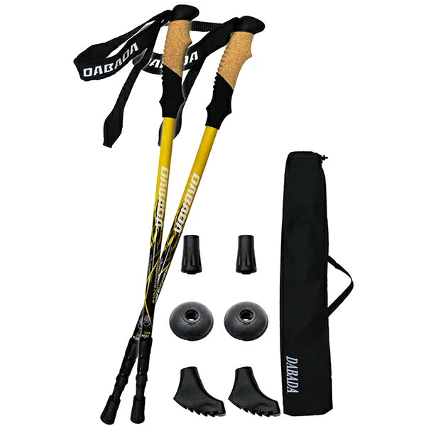 DABADA ダバダ トレッキングポール カーボン製 2本セット 軽量175g アンチショック機能付き 登山 ハイキング ウォーキング