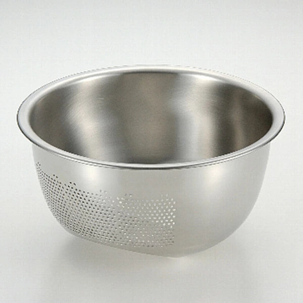 藤井器物製作所 3WAY 水切りボール 21.5cm ステンレス製 | 米とぎ・野菜洗い・ザル 3033500