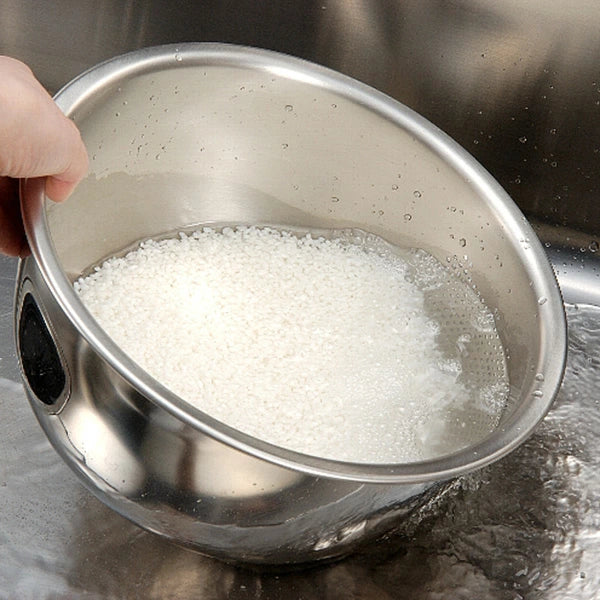 藤井器物製作所 3WAY 水切りボール 21.5cm ステンレス製 | 米とぎ・野菜洗い・ザル 3033500