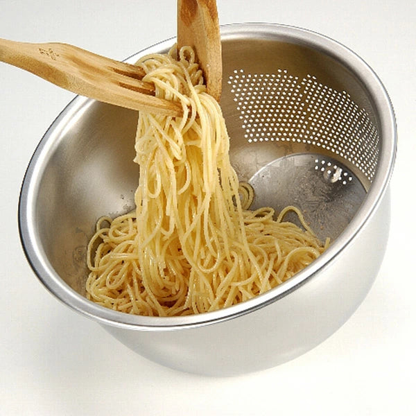 藤井器物製作所 3WAY 水切りボール 21.5cm ステンレス製 | 米とぎ・野菜洗い・ザル 3033500