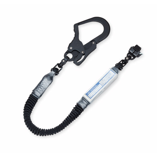 KH シングルじゃばら駕王ランヤード 剣オールアルミフック 黒 S1TPGK-17 新規格 墜落制止用器具 第1種ショックアブソーバ付