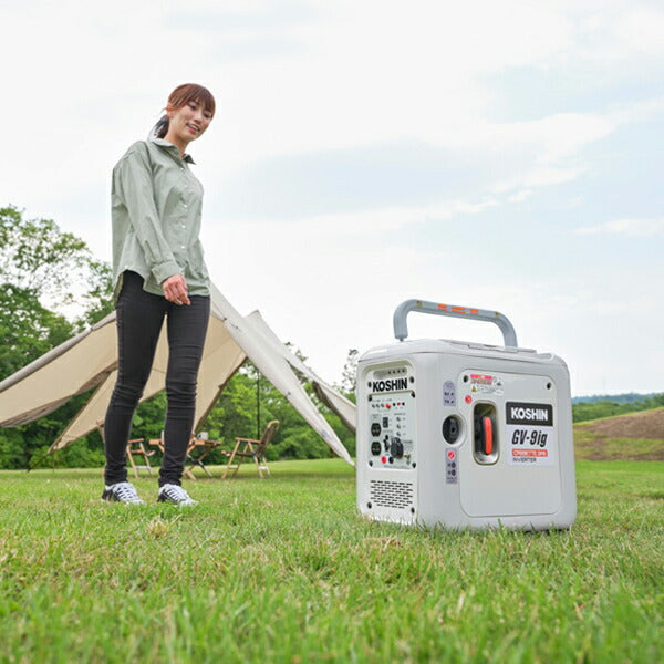 工進 インバーター発電機 GV-9ig 0.9kVA 900W カセットガス式 防災・アウトドア USB付 認定店