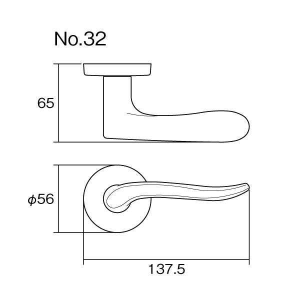川口技研 Kレバーシリーズ 32番 空錠 メタリックゴールド | 丸座 LSラッチ バックセット51mm KLS-32-1KM-MG