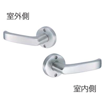 川口技研 Jレバー ドアレバー錠 50mm 空錠 丸座 ニッケル JL-24-1M-N | 室内ドア用 バックセット50mm