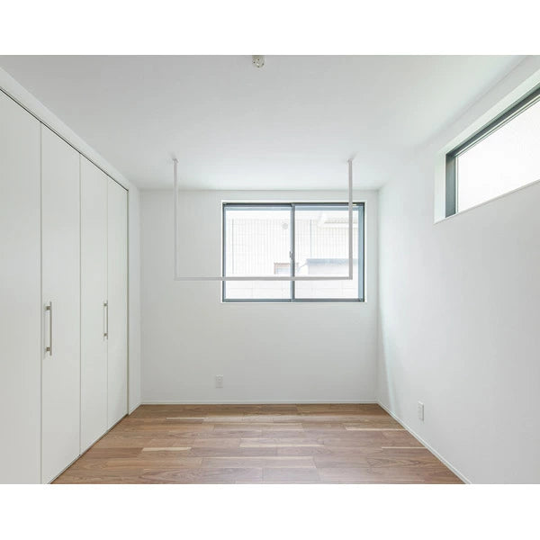 森田アルミ工業 天井付け物干し kacu 室内物干し 部屋干し シンプル 直線デザイン アルミ製 省スペース 常設型 壁付け L字施工