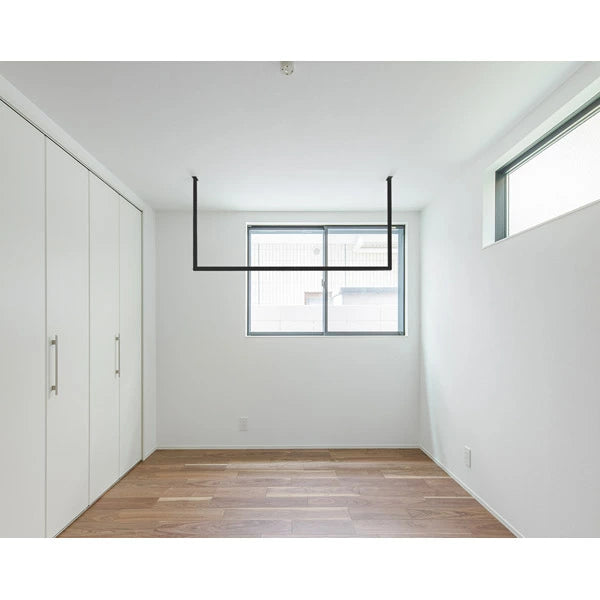 森田アルミ工業 天井付け物干し kacu 室内物干し 部屋干し シンプル 直線デザイン アルミ製 省スペース 常設型 壁付け L字施工