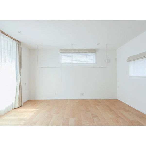 森田アルミ工業 天井付け物干し kacu E字 室内物干し 部屋干し インテリア オシャレ ホワイト ブラック