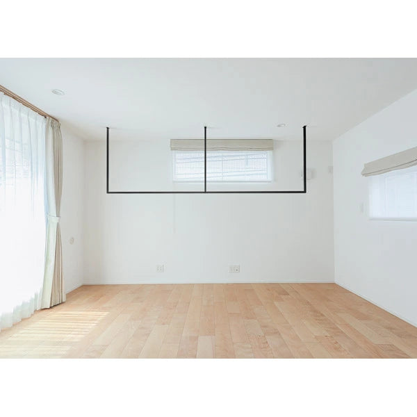 森田アルミ工業 天井付け物干し kacu E字 室内物干し 部屋干し インテリア オシャレ ホワイト ブラック