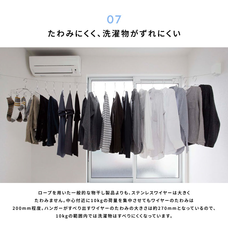 室内物干しワイヤー pid4m 森田アルミ morita 室内用物干し 部屋干し 女性でも安心設置 初めてでもOK！やさしい説明書付き 最長4m 耐荷重10kg グッドデザイン賞受賞 日本製
