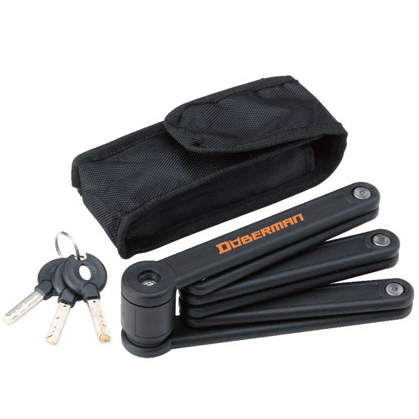 南海部品 DOBERMAN ポリゴンロック 愛車の番犬ドーベルマン DBL-001 | バイク盗難防止 折りたたみ式 強化スチール鋼