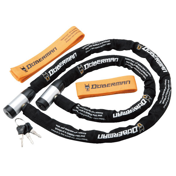 南海部品 DOBERMAN ジョイントケーブルロックツイン 極太25mm 2m対応 バイク盗難防止 愛車の番犬ドーベルマン