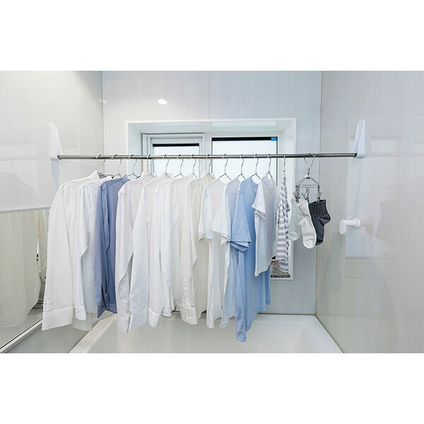 積水樹脂 浴室用マグネット取付ものほし YMM-1 伸縮式 96-180cm ステンレス 耐荷重6kg 抗菌 浴室物干し