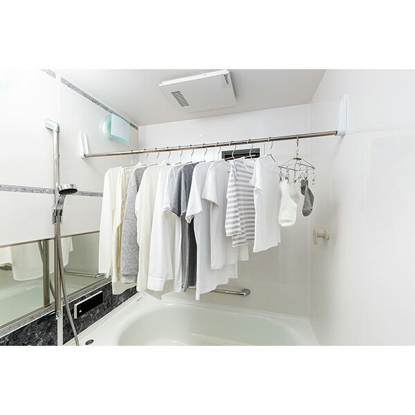 積水樹脂 浴室用マグネット取付ものほし YMM-1 伸縮式 96-180cm ステンレス 耐荷重6kg 抗菌 浴室物干し