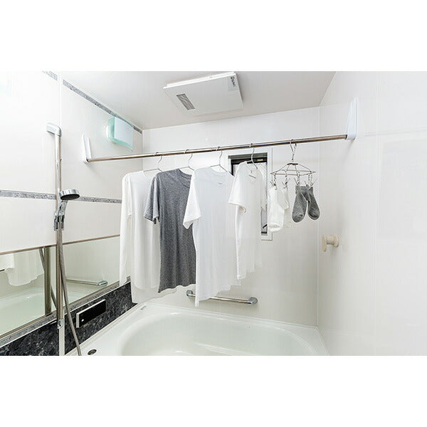 積水樹脂 浴室用マグネット取付ものほし YMM-1 伸縮式 96-180cm ステンレス 耐荷重6kg 抗菌 浴室物干し