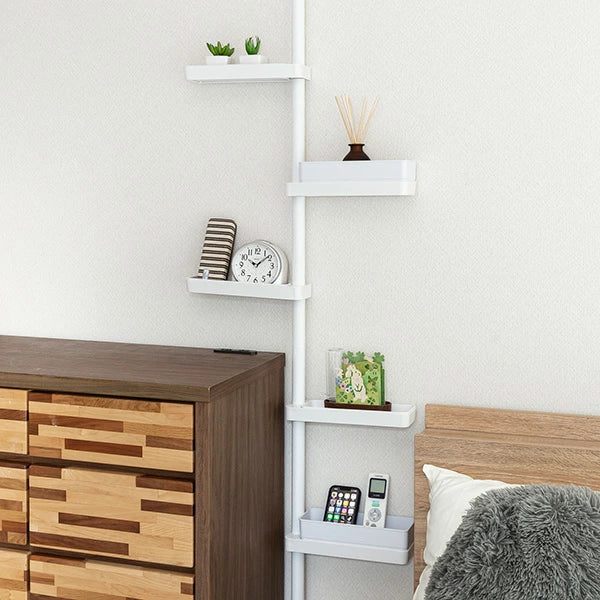 セキスイ 突っ張り式 スリムラック 幅9～53cm 高さ200～275cm 隙間収納 回転トレイ5個付 耐荷重10kg