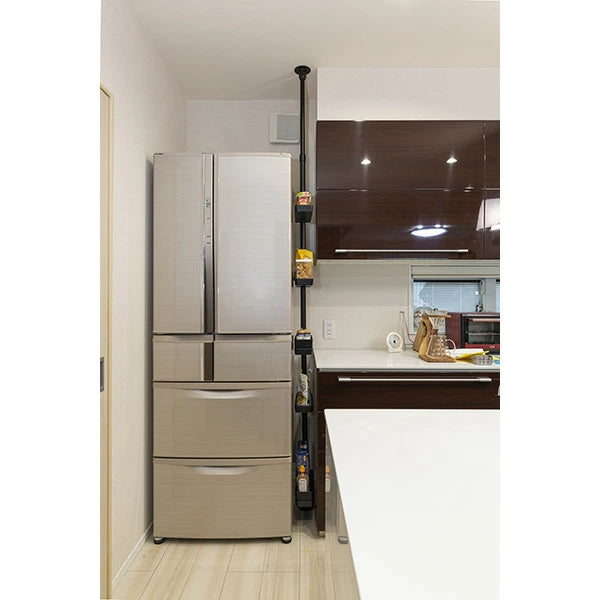 セキスイ 突っ張り式 スリムラック 幅9～53cm 高さ200～275cm 隙間収納 回転トレイ5個付 耐荷重10kg