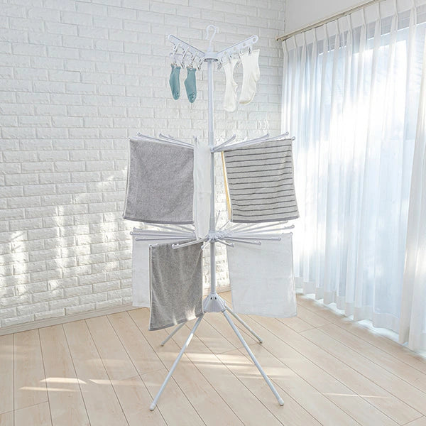 セキスイ 物干しスタンド コスモス C-400 | 省スペース パラソル型 室内物干し 耐荷重12kg タオルハンガー36本付