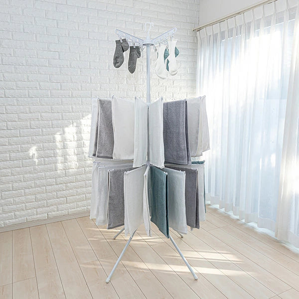 セキスイ 物干しスタンド コスモス C-400 | 省スペース パラソル型 室内物干し 耐荷重12kg タオルハンガー36本付