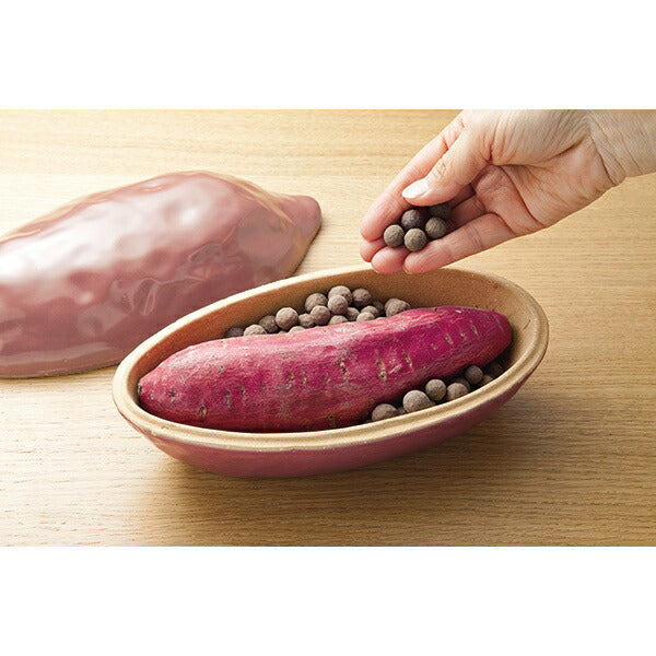 イシガキ産業 魔法の焼きいも鍋 (小) | 電子レンジ8分で石焼き風 セラミックボール遠赤外線 レシピ付