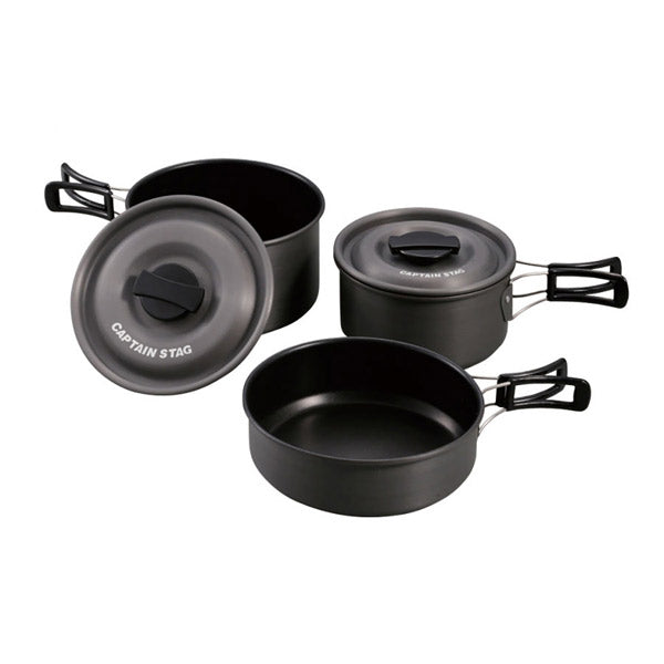 キャプテンスタッグ アルミクッカーSセット UH-4205 2~3人用 ふっ素樹脂加工 軽量720g