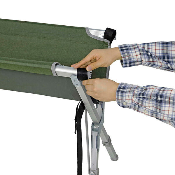 CAPTAIN STAG 簡単フィールドGIベッド オリーブ | 組立簡単 折りたたみ式 キャンプコット