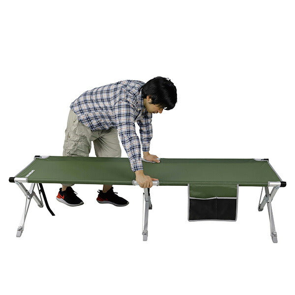 CAPTAIN STAG 簡単フィールドGIベッド オリーブ | 組立簡単 折りたたみ式 キャンプコット