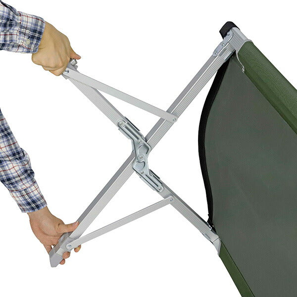 CAPTAIN STAG 簡単フィールドGIベッド オリーブ | 組立簡単 折りたたみ式 キャンプコット