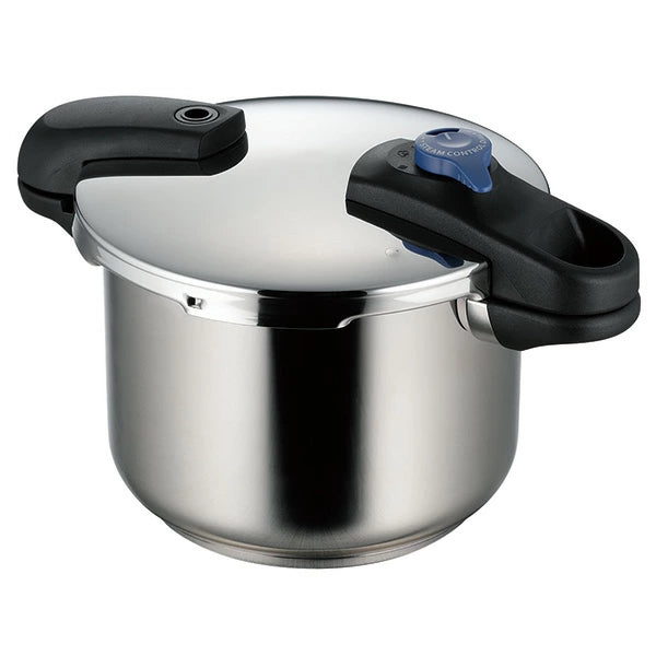 パール金属 クイックエコ 3層底切り替え式両手圧力鍋 選べる容量4.5L/5.5L ステンレス 圧力なべ オール熱源対応 メーカー1年保証 レシピブック付き 小型 カレー 煮込み料理 角煮 業務用 電気 電熱 ハロゲン ヒーター