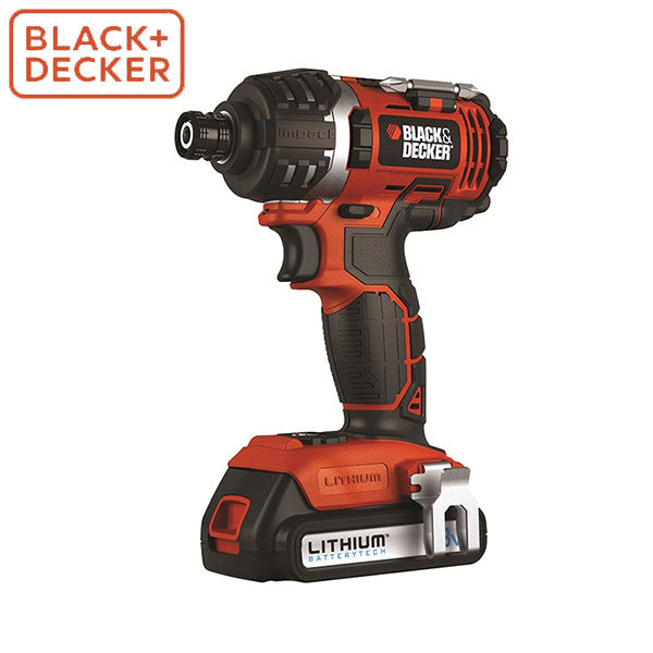 BLACK&DECKER 18V コードレスインパクトドライバー EXI18JP 最大トルク170N・m リチウムイオンバッテリー2個付き