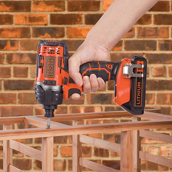 BLACK&DECKER 18V コードレスインパクトドライバー EXI18JP 最大トルク170N・m リチウムイオンバッテリー2個付き