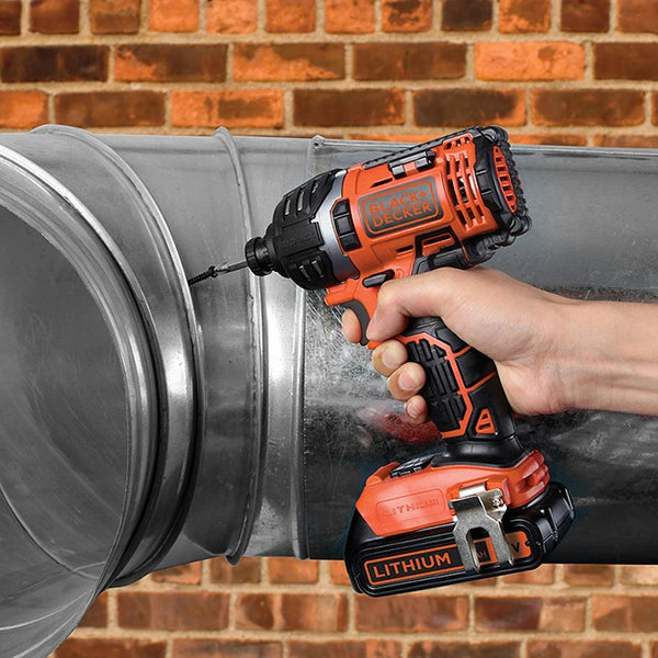 BLACK&DECKER 18V コードレスインパクトドライバー EXI18JP 最大トルク170N・m リチウムイオンバッテリー2個付き