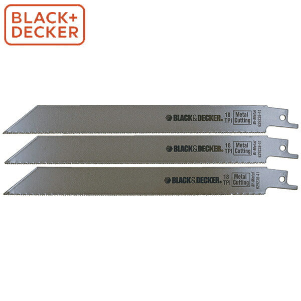 BLACK&DECKER 金工ブレード レシプロソー 18TPI AX013-JP 3枚入 汎用替刃 金属切断用