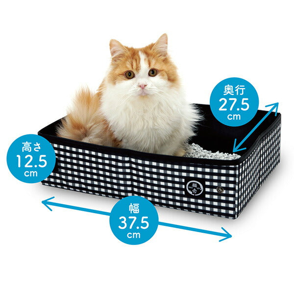 猫壱 ポータブルケージとトイレのセット 折りたたみ式 防災・旅行・避難用 2匹対応 表札付