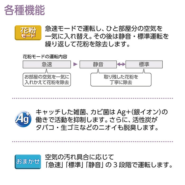 象印 空気清浄機 16畳対応 花粉モード搭載 コンパクト PU-HC35-WA ホワイト