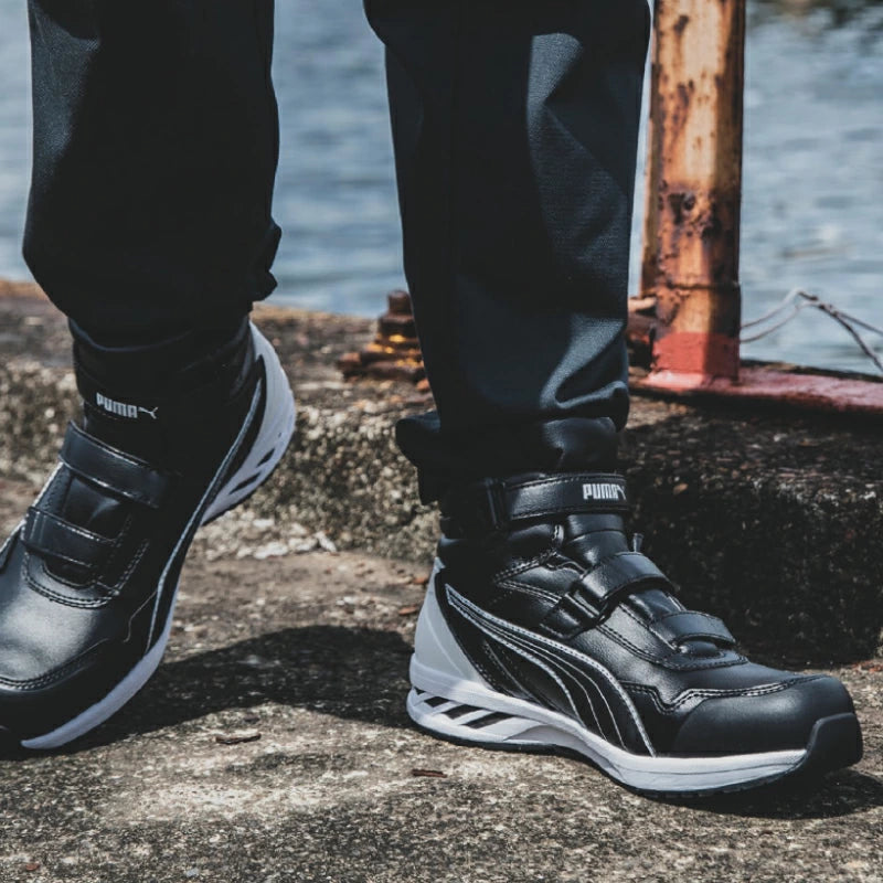 PUMA プーマ ライダー 2.0 ミッド 安全靴 作業靴 スニーカー セーフティシューズ メンズ 軽量 耐熱 滑り止め 面ファスナー