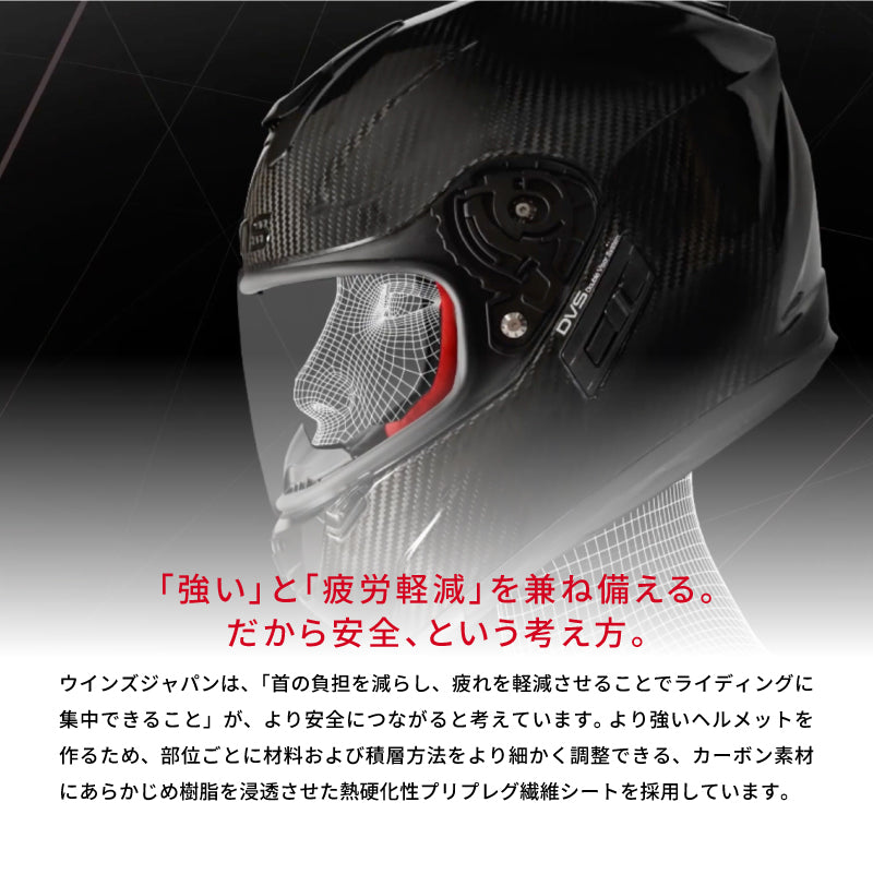 WINS ウインズ G-FORCE SS ジェット ステルス TYPE-C | ドライファイバー製 軽量ヘルメット