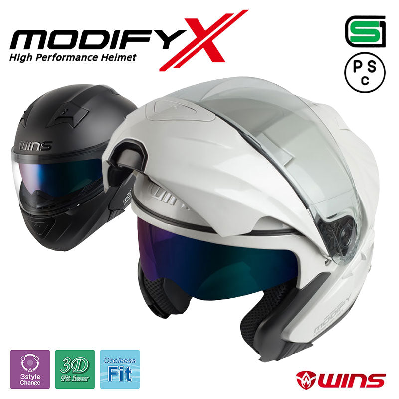 WINS ウインズ モディファイ エックス Modify X システムヘルメット ゆったりサイズ インナーバイザー付き L～XXL
