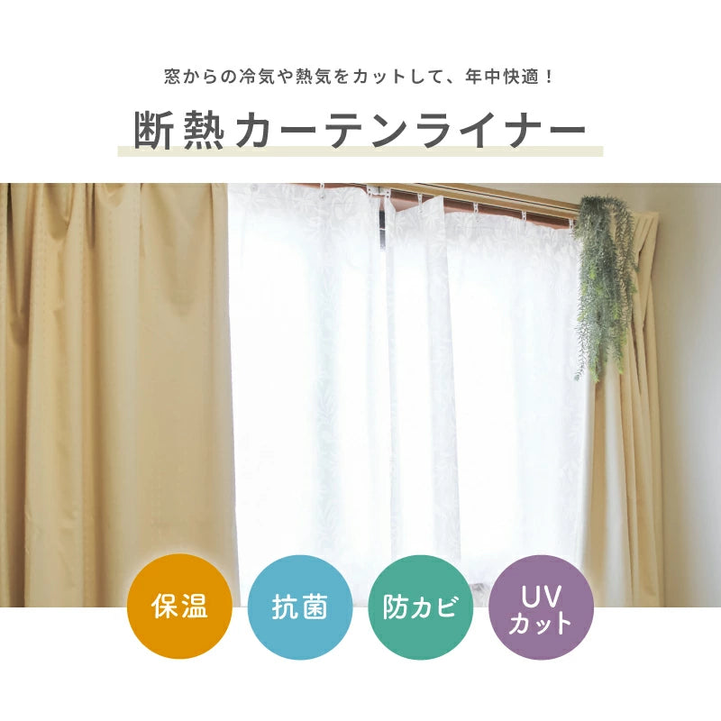 断熱カーテンライナー 2枚セット 明和グラビア 寒さ対策 省エネ 結露防止 冷気遮断